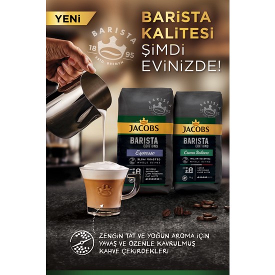 Jacobs Barista Editions Ekirdek Kahve Crema Italiano Kg X Fiyat