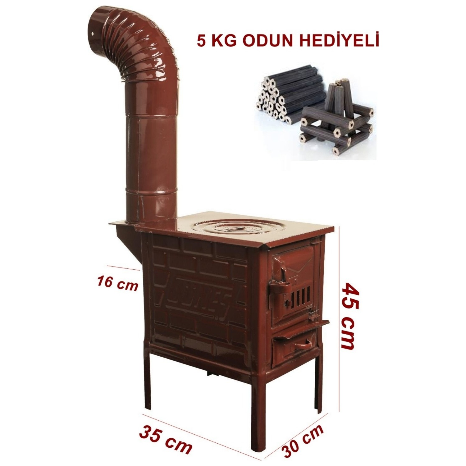 Narım Mini Emaye Kuzine Odun Sobası 5 kg Odun Fiyatı