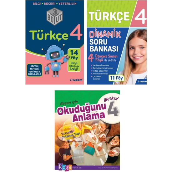 Tudem Yayınları 4 Sınıf Türkçe Konu Anlatımlı Soru Kitabı