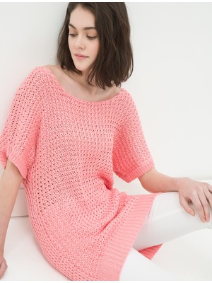 Ole Kadın Bisiklet Yaka Tunik Gülkurusu