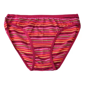 0643-Bayan Çizgili Fuşya Bikini