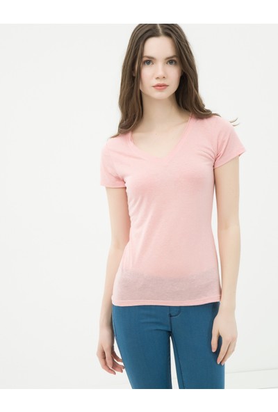 Koton Kadın V Yaka T-Shirt