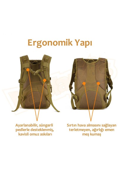 40L Molle Taktik Çanta (Haki)