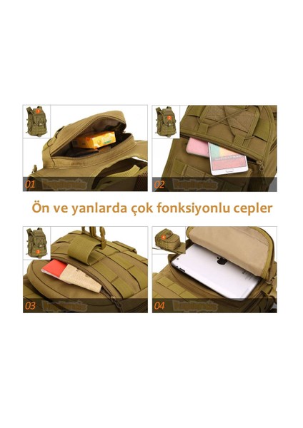 40L Molle Taktik Çanta (Haki)