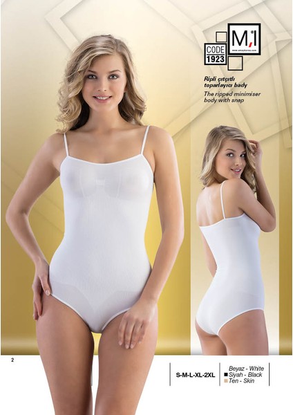 1923 Dikişsiz Ripli Çıtçıtlı Toparlayıcı Body