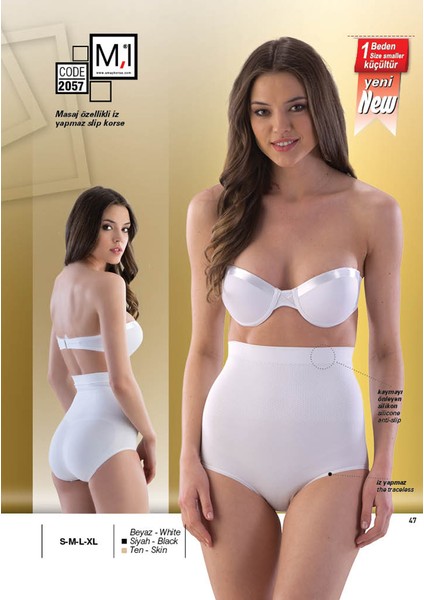 2057 Dikişsiz İz Yapmaz Slip Korse