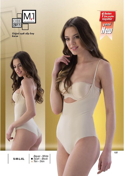 2811 Göğsü Açık Lazer Kesim Askılı Boy Korse