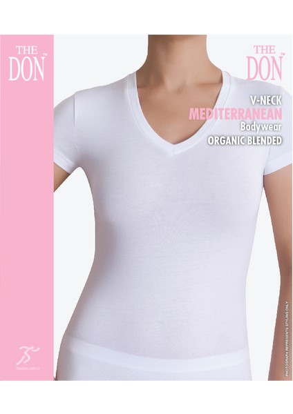 TheDON Bayan V-Neck Beyaz Renk