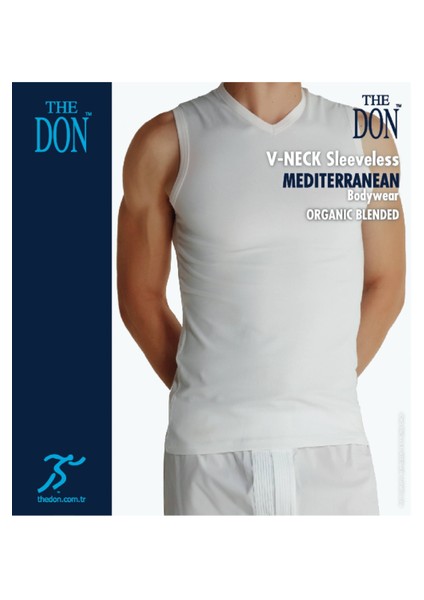 TheDON Erkek V-Neck Sleeveless Beyaz Renk