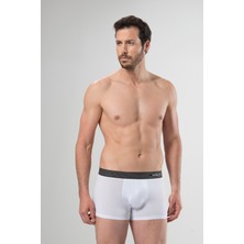 Cacharel 1320 Üçlü Boxer - Beyaz/Siyah/Gri Melanj