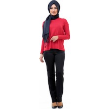 Soralline Pantolon,Klasik,Hafif Dusuk Belicepli,Arka Fletolu