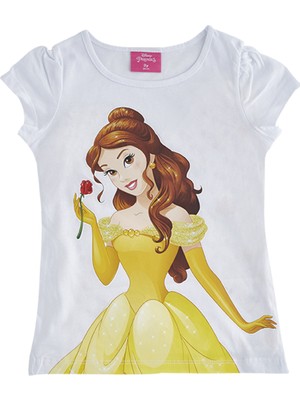 Soobe Lisanslı Disney Princess Kısa Kol T-Shirt Beyaz 2 Yaş