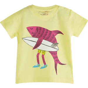 Pop Boys Sörfçü Balık Kısa Kol T-Shirt Limon Sarısı 6 - 9 Ay