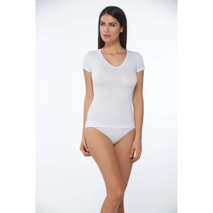 Likralı V Yaka T-Shirt