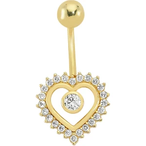 AltınSepeti Altın Kalpli Göbek Piercing AS02PC