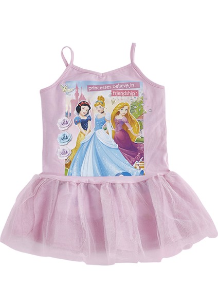 Lisanslı Disney Princess Askılı Elbise Pembe 2 Yaş