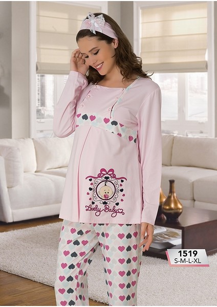 1519 Kalpli Micro Kumaş Lohusa ve Hamile Pijama Takımı