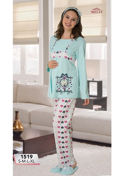 1519 Kalpli Micro Kumaş Lohusa ve Hamile Pijama Takımı
