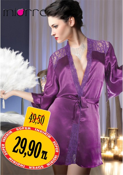 18584 Dantelli Saten Sabahlık