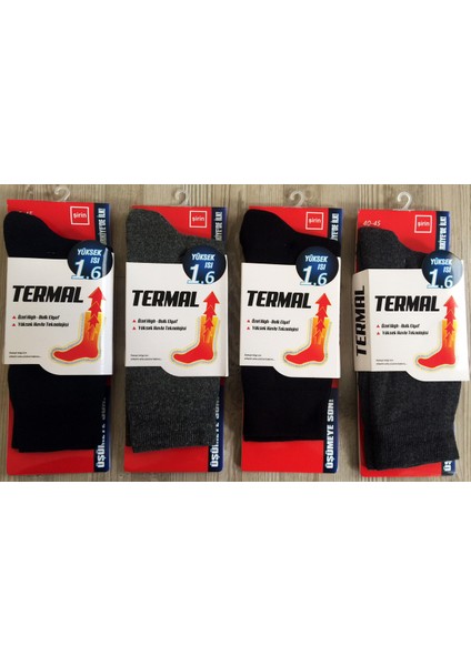 Erkek 6'Li Paket Termal Çorap 9550