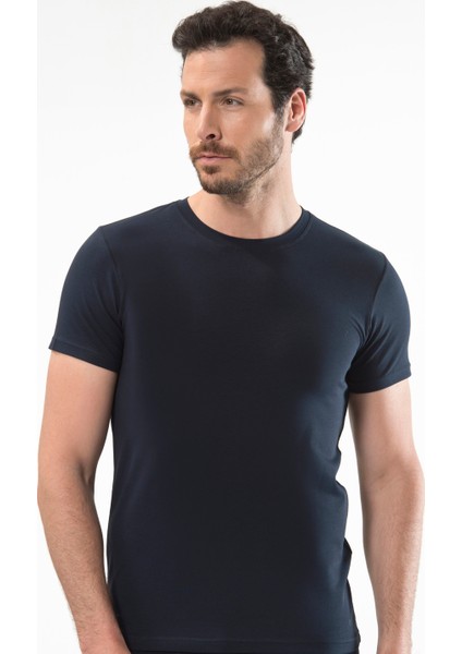 1307 O Yaka Kısa Kollu Erkek T-Shirt - Lacivert fiyatları