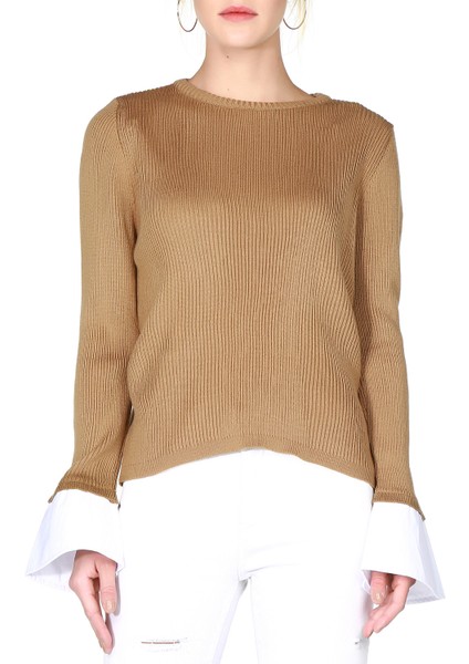 7376003 İnce Fitilli Kaşkorse Manşeti Garnili Uzun Kol Bluz fırsatları