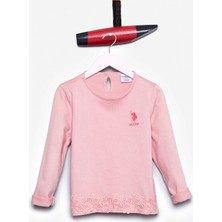 U.S. Polo Assn. Kız Çocuk Fundo Pembe Kazak