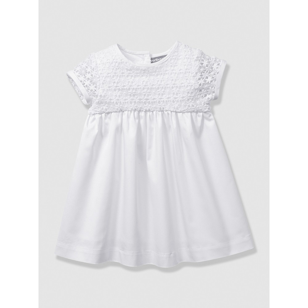 Vertbaudet Kız Bebek Beyaz Dantelli Elbise Fiyatı
