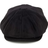 Modamarka Shop Erkek Siyah Yün Şapka Kasket Newsboy Cap