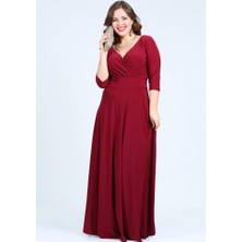 Kl59 Bordo Abiye Elbise