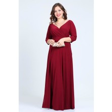 Kl59 Bordo Abiye Elbise
