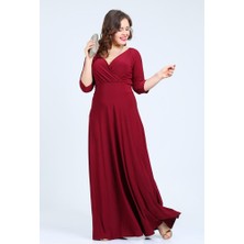 Kl59 Bordo Abiye Elbise