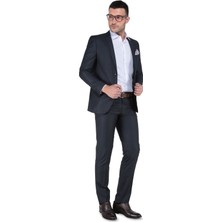 Buenza 6 Drop Dar Kalıp Slim Fit Erkek Takım Elbise - Füme