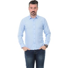 Buenza Sry 41110 Slim Fit Uzun Kol Gömlek - Açık Mavi