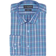 Buenza Sry Soft Ekose 047 Slim Fit Uzun Kol Gömlek - Yeşil