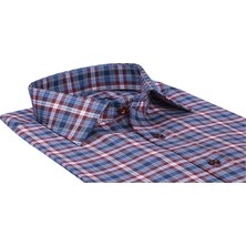 Buenza Sry Soft Ekose 058 Slim Fit Uzun Kol Gömlek - Kırmızı
