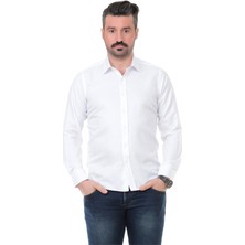 Buenza Sry 41102 Slim Fit Uzun Kol Gömlek - Beyaz