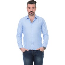 Buenza Sry Oxford Slim Fit Uzun Kol Gömlek - Mavi
