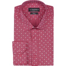 Buenza Sry Empirme Samre 01 Slim Fit Uzun Kol Gömlek - Bordo