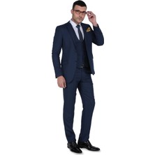 Buenza Tesla Yelekli Slim Fit Takım Elbise-Mavi