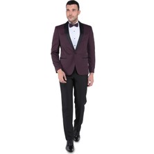 Buenza Vega Şal Yaka Smokin Set Takım Elbise-Bordo