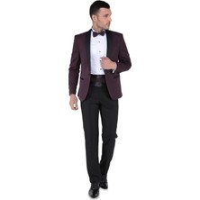 Buenza Vega Şal Yaka Smokin Set Takım Elbise-Bordo
