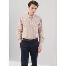 Varetta Erkek Taba Kareli Cepli Klasik Uzun Kol Gömlek