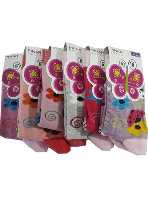 Ertuğ Anne & Bebek Kız Çocuk Çorap 6'lı Paket Asorti