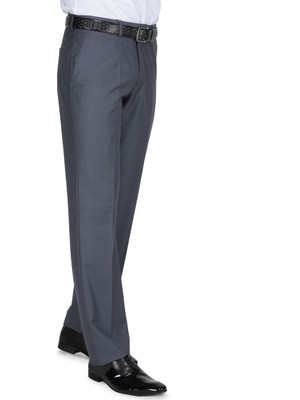 Buenza Klasik Kesim Pilesiz Kumaş Pantolon - Koyu Gri