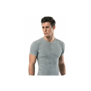 3'lü paket 1125 Fitilli Düğmeli Erkek Tshirt Fanila