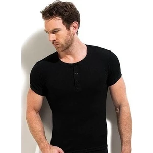 3'lü paket 1125 Fitilli Düğmeli Erkek Tshirt Fanila