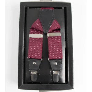 Bordo Nokta Desenli Erkek Pantolon Askısı 1701399