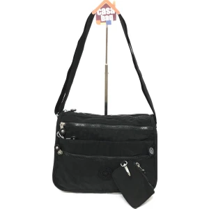 Smart Bags Krinkıl Kumaş Kadın Omuz  -  Çapraz Çantası Siyah