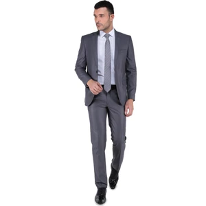 6 Drop Dar Kalıp Slim Fit - Erkek Takım Elbise - Koyu Gri
